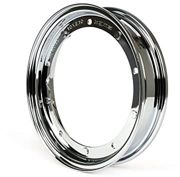 BGM Felge 2.10-10 Zoll, Stahl, Chrom V2.0 kompatibel für Vespa V50, 50N, Special, PV, ET3, PK50-125 (S/XL/XL2), PX, T5, Sprint, Rally, GT/GTR, LML Star, Deluxe