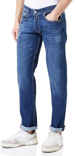 Replay Herren Jeans Grover Straight-Fit, Dark Blue 007-3 (Blau), 30W / 34L