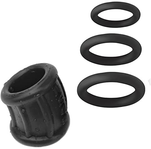 Penisring Dehnbar Silikon Cockring & Hodensack Bondage Penishülle Penis Sleeve,Cockringe Extrem Silikon Hodenring Hodenstrecker Ballstretcher,Männer Sex Spielzeug ab 18 für Paare Extrem (Schwarz)