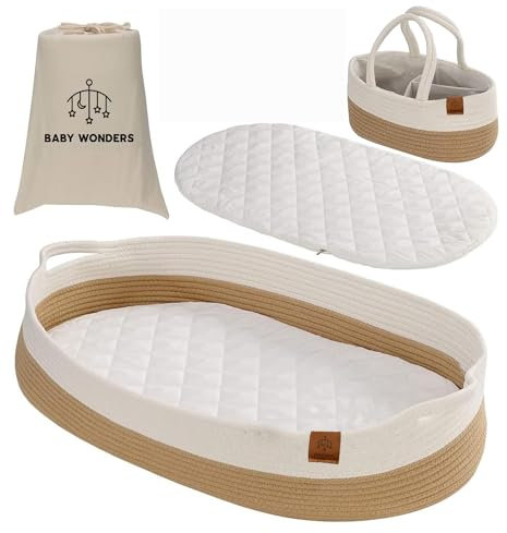 Baby Wonders® Cesta Cambiador Bebé, Cambiadora De Bebé Suave, Colchón Para Cambiador, Mochila De Pañales De Viaje Adicional