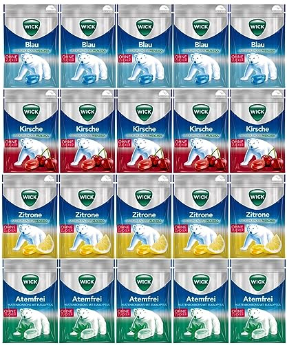 20 Tüten Wick Mix aus 4 Sorten a 72 g 5x Wick Blau, 5x Wick Eukalyptus, 5x Wick Kirsch, 5x Wick Zitrone