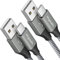 etguuds Long Câble USB C [3m Lot de 2], Cable USB C 3A Charge Rapide Nylon Chargeur USBC Cable Compatible avec Samsung Galaxy S23 S22 S21 S20 S10 S9 S8 A20 A50 -Gris
