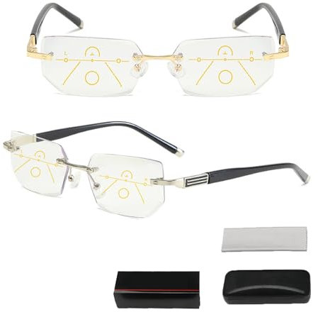 Samnuerly Intelligente Lesebrille mit Einstellbarem Fokus, Anti-Blau-Lesebrille für Männer Frauen (1.5 2Stu)
