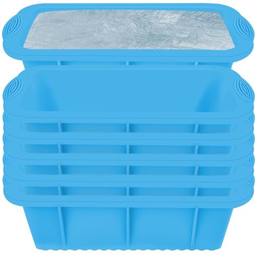 Moules à glaçons extra larges 6 pièces Moules à glaçons, grands moules à glaçons en silicone pour refroidisseur à cuve froide, bac à glaçons réutilisable pour stockage de glace (bleu)