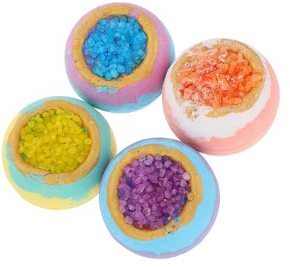 minkissy 4stücke Badebomben Mit Ätherischem Öl Natürliche Badekugeln Für Hautpflege Feuchtigkeitsspender Peeling Und Entspannung Zu Hause Oder Unterwegs