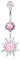 beyoutifulthings Bauch-nabelpiercing Silber Opal-Design Rosa Tribal-Sonne Zirkonia Pink Nabel-Piercing Chirurgenstahl Bananabell Stab-länge 10-mm