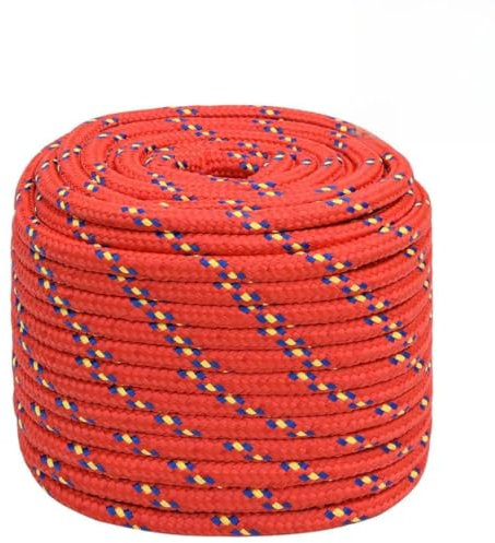 Xichuzi Bootsseil Rot 16 mm 25 m Polypropylen, Ankerleine, Boot Fenderleine, Festmacherleine, Tauwerk, Kletterseil, Wurfleine, Schaukelseile, Schwimmleine