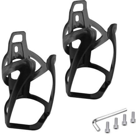 LICIQIC Bike Water Bottle Cage, 2 Pcs Lightweight Bike Bottle Holder, for MTB Road Bicycle, with Screws and disassembly tools (Black)
