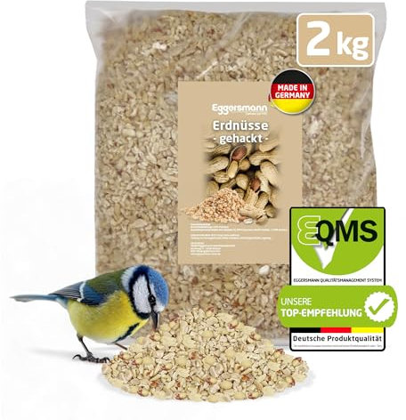 Eggersmann volaris Erdnüsse gehackt 2 kg – Vogelfutter für Wildvögel Energie- & proteinreich – Gehackte Erdnusskerne frisch & naturbelassen – Hochwertiges Wildvogelfutter für Ganzjahresfütterung