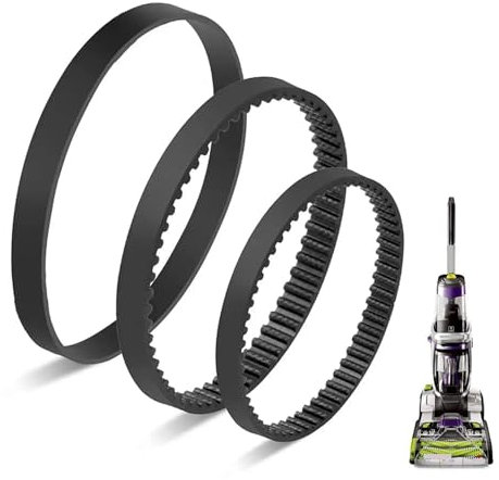 DEMULAX Replacement Belt Set, for Bissell, for ProHeat 2X Revolution Pet Pro Carpet Cleaner, Fits Models 3586,3588,1986,1964,2007,2007P Series Vacuum Cleaner Flat Belt(3 pack)