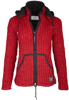 THC Natural Line Schafwollstrickjacke rot 715 | Schafwolle | Strickjacke | Schafwoll-Jacke | Woll-Jacke | Schafwolljacke | Außenjacke | RIPP-Wolljacke