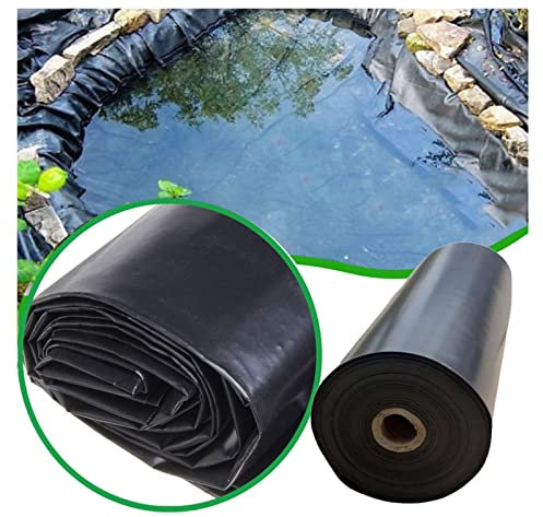 1x2m HDPE Teichfolie 0,3mm stark Membran verstärkt für Gartenteich, Wasserfall, Fischteich, Schwarz, 1m x 2m