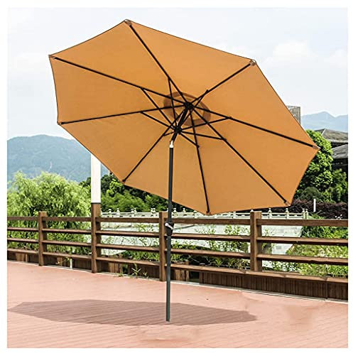 WOTZOV Runder Gartenschirm mit Neigefunktion, 300 cm, wasserdichter Sonnenschirm mit Kurbel-Sonnenschutz, Tisch-Marktschirm für Strand, Pool, Terrasse, Garten,Gelb