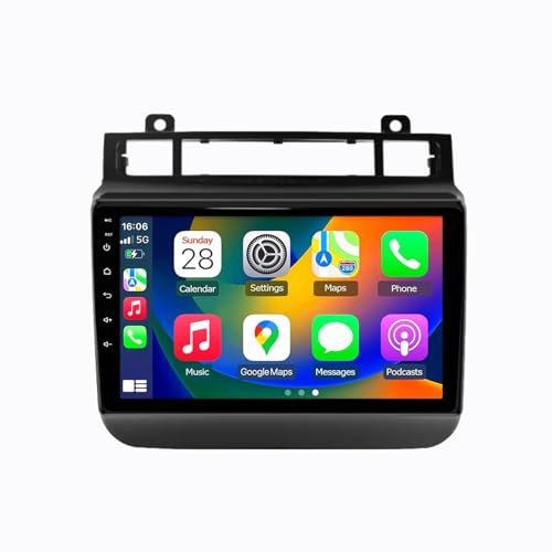 Android 13 2 DIN Pantalla Táctil Radio 9 Coche Pantalla para Volkswagen Touareg 2011-2017 con Enlace Espejo/Navegación GPS/Radio FM/BT/Mandos Volante/Reproductor Multimedia(4+64G)