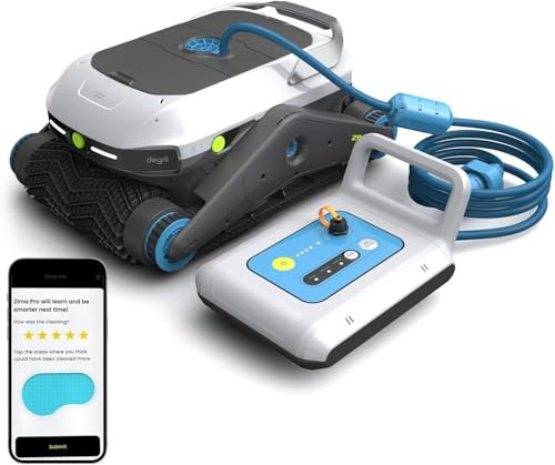 Keeper Zima-Pro Robot Limpiafondos Piscina Sin Cable – Aspirador Inteligente con Radar Ultrasónico y App, 210 Minutos Autonomía, Potencia 250W, Limpieza Fondo/Pared/Línea Agua, hasta 450 m²