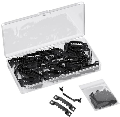 Uniclife 50 Pcs Sawtooth Picture Hangers with Screws 6.8 kg Load Heavy Duty Sawtooth Hangers for Paintings Artworks Clocks, Small Picture Hanging Hooks, Picture Frame Hangers, Picture Hanging Hardware