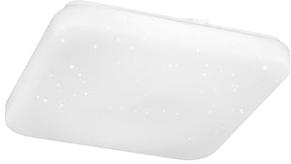EGLO LED Deckenlampe Pogliola Deckenleuchte mit | Kristall-Effekt und Dip Switch, Lampe Decke Küche, Metall und Kunststoff in Weiß, warmweiß, neutralweiß, kaltweiß, 28x28 cm