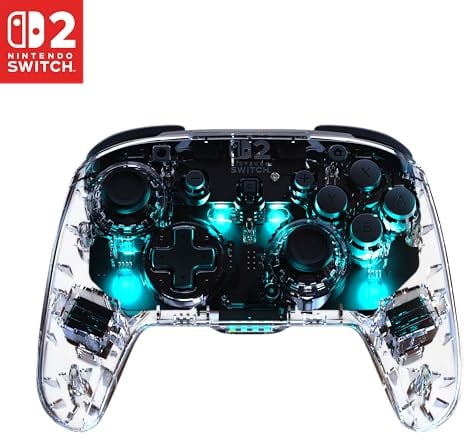Turtle Beach Afterglow Chiaro Controller da gaming RGB wireless con licenza ufficiale per Nintendo Switch 2