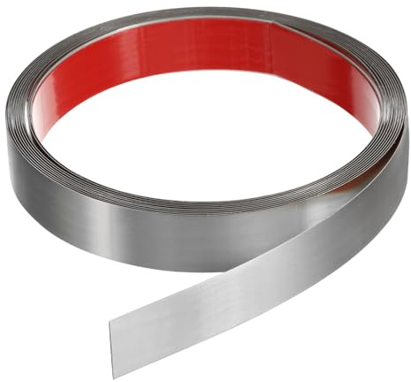 QUARKZMAN 5m x 25mm Modanatura Autoadesiva, Modanatura Adesiva in Acciaio Inox Profilato Finitura a Specchio Modanature per Pareti Soffitti Pavimenti Mobili Piastrelle Bordo, Argento