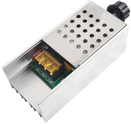 Opatiny 6000 W Wechselspannungsregler mit SCR-Dimmer für ohmsche Lasten, 220 V Thyristor-Drehzahlregler mit Dual-Kondensatorschutz, BTA41-600B, 130 x 60 x 47 mm