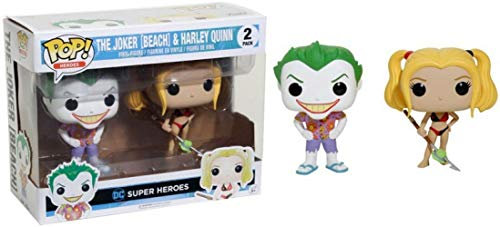 POP Funko FK14238 Heroes The Joker [Beach] & Harley Quinn 2er Pack