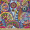 ABAKUHAUS Mandala Stoff als Meterware, abstrakte Motive, Microfaser Multi Zweck Dekostoff für Kunsthandwerke, 3M (230x300cm), Blau Gelb Grün