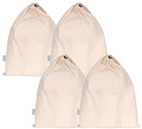 Hell Blues Cotton Breathable Dust-Proof Drawstring Storage Bags Cover for Shoes, Laptop Bags, Handbags, Backpacks 4 Pack ((Medium) 48cm x 41cm)
