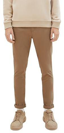 TOM TAILOR Denim Herren Slim Fit Chino Hose Mit Gürtel, 11634 - Honey Camel Beige, 32W / 32L EU