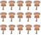 Holzknöpfe Schrank öbel Schublade Knöpfe Zieht Griffe mit Schraube für Cafe Hotel Restaurant Wohnkultur (Medium Style) 15Pcs