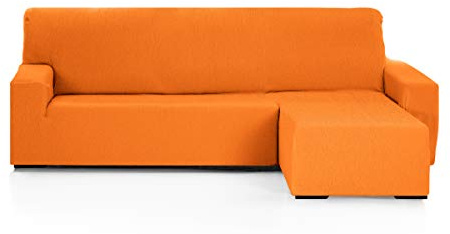 Martina Home - Emilia - Elastischer Chaiselongue-Bezug - Kurzer rechter Arm (Vorderansicht) - Orange