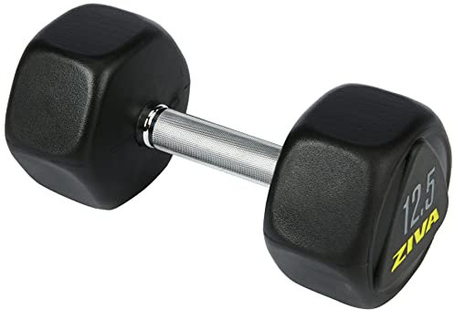 ZIVA Performance Hex Dumbbell 12.5 kg Hantel, schwarz/gelb, Einheitsgröße