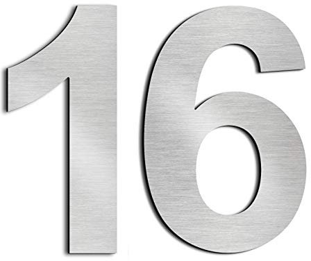 Numeri civici Numero di acciaio Numero civico esterno in Solido Acciaio Inossidabile 304,Aspetto Fluttuante 3in/7,5 cm(16)