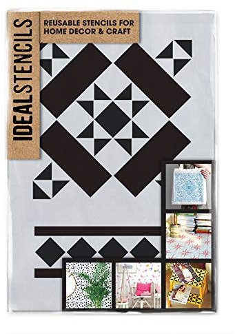 Victorian Floor Tile Stencil | Border & Pattern Stencil for Painting Floors, Walls & Surfaces | Reusable Plastic