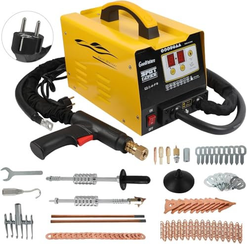 PLAYOCCAR 3KW Fahrzeugverkleidung Spot Puller Dent Spotter, 3500A 220V Spot Dent Puller Schweißer, Karosseriebolzenschweißmaschine Multispot Bonnet Door Repair Tool Kit.