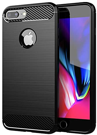 Armoured™ Flexi Carbon Protective TPU Slim Rear Case Cover for Apple iPhone 7 Plus / 8 Plus - Black