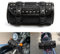 APEBAZY Motorrad Gabeltasche, Universal Lenker Werkzeugtasche Roll Barrel Bag Schwarz PU Krokodilleder Seitentaschentasche Dekorativ mit Nieten für Sissy Bar Heckträger (Schwarz)