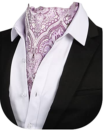 Beaface Herren-Krawatten, Ascot Krawatten, Krawatten für Herren, Paisleymuster, Jacquard, gewebt, Krawatte, Hochzeit, Business, Party, Freizeit, hellviolett, Einheitsgröße