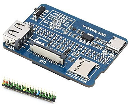 Nano Base Board (A) for Raspberry Pi Compute Module 4 Lite/eMMC,with Raspberry Pi 40PIN GPIO Interface,Same Size As The CM4,MIPI CSI-2 Port,USB 2.0 Type A,