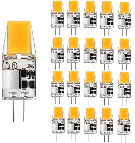 G4 LED Lampen 5W, Warmweiß 3000K 450LM, Ersatz 30W 50W Halogenlampen, 360° Lichtwinke, Kein Flackern, Nicht Dimmbar AC/DC 12V G4 Birnen Glühbirne für Leuchter Landschaftsleuchten, 20er Pack
