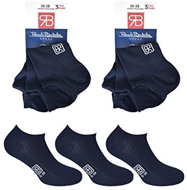Renato Balestra 6 PAIA calze invisibili minicalze fantasmini sneackers Unisex Uomo e donna in cotone pettinato elasticizzato con tramatura traspirante made in Italy RB5000 Blu 47-50