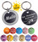 Unikat Branding | 2 Stück Erkennungsmarken | Hund, Katze und Herrchen | Hundemarke personalisiert | Beidseitig mit Gravur | rund | Rosa | 30 mm