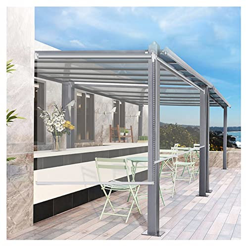 SHUGUANGGUDE Estores Pérgola jardín Exterior Impermeable Cortina Enrollable,PVC Transparente Cortina a Prueba De Viento a Prueba de Lluvia,Prueba Polvo con Aislamiento térmico,50x80cm/19.6x31.4in