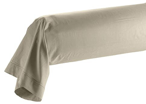 douceur d'intérieur, Kissenbezug für Nackenrolle (85 x 185 cm), Biolina Taupe, 100% Bio-Baumwolle