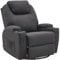 M MCombo Massagesessel Fernsehsessel Relaxsessel 7020, mit Heizung, Dreh 360° Schaukel, manuell verstellbar (Dunkelgrau- Mikrofaser)