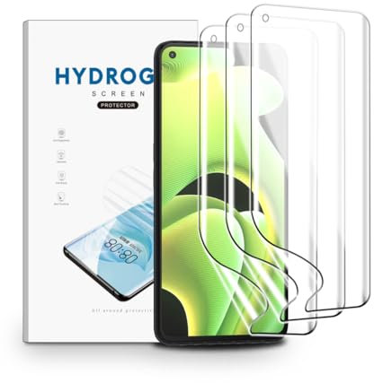 Películas de Hidrogel para Realme GT Neo 2 5G/Realme GT 2 5G/Realme GT Neo 3T 5G, 3 Piezas TPU Protectores de Pantalla Película Transparente Flexible Suave (NO vidrio templado)