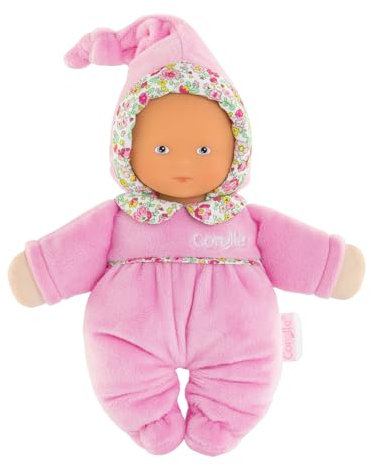 Corolle Mon Doudou Babidoux Blumengarten, Extra weiche Weichkörperpuppe mit Glöckchen, Namensetikett, Vanilleduft, waschbar, 20cm, ab den ersten Lebensmonaten