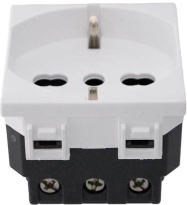 A2ZWORLD Schuko Steckdose 2P+T 16A, kompatibel mit Bticino Living, kompatibel mit Vimar Plana (1 Stück, Weiß)