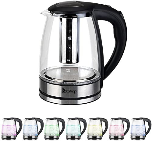 HD-1861-A 220V 2000W 1.8L Electric Glass Kettle UK Plug