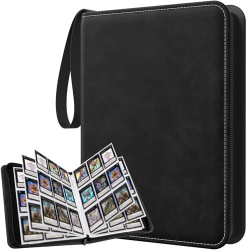 LANFROM Sammelkarten Album, 540 Taschen Sammelalbum für Karten mit 9 Seitlich, Wasserdicht PU Leder Reißverschluss Binder für Sammelkarten, MTG Karten Heft für Spielkarten, Sportkarten etc.