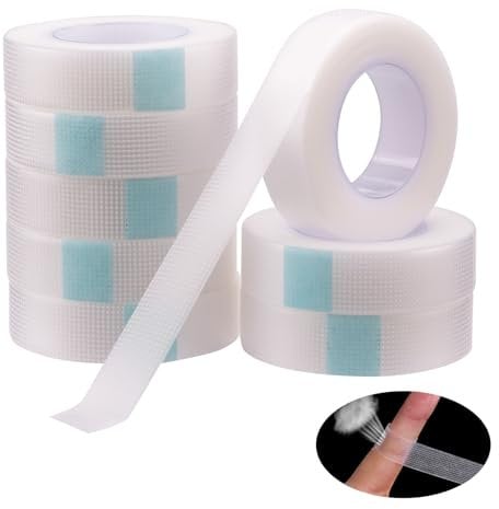 Micropore Tape Hypoallergenic Tape 1.25cm x 9m ( 8 Rolls) Porosity Transporous Surgical Tape for Skin, Suitable for Sensitive Skin Face,Strapping Tape for Injuries